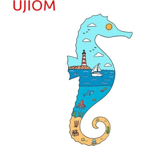 UJIOM Cartoon Summer Seahorse Wall Stickers Home Room Decor Sticker Livingroom Bedroom Decoration Accessories Waterproof Decals