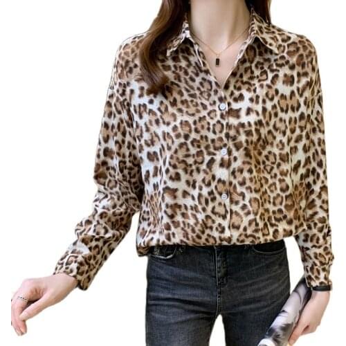 NEWIIKO Leopard Blouses