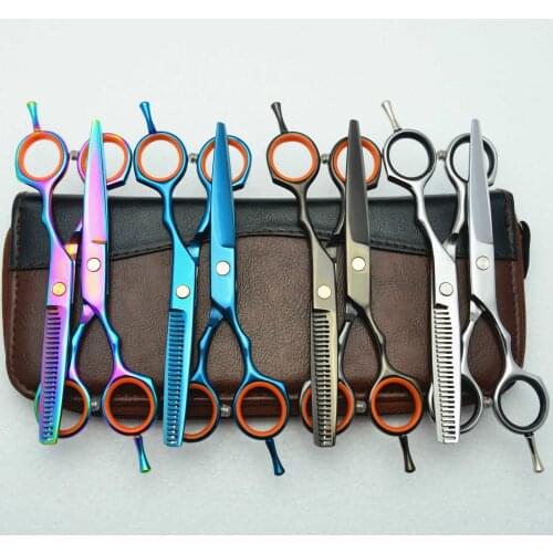 5.5 Inch Professional Hairdressing Scissors Thinning Barber Scissor Set Cutting Scissors 440C Japan Steel Hair Scissors Kit Gift