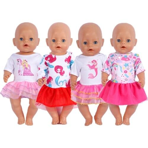 18 Inch Doll Baby Clothes Fashion Casual Wear Handmade Girl Dress for Doll Accessories DIY Toys Reborn New Born Baby Doll