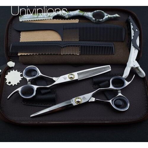 6" bearing screw hair cutting scissors hairdressing kits hot salon shears titanium hair scissors pinking barber scissors japan
