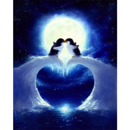 Landscape Diamond Painting Set Penguin Lovers Mosaic Embroidery Picture Crystal Rhinestone Stickers Decal Wall Art Craft Gift