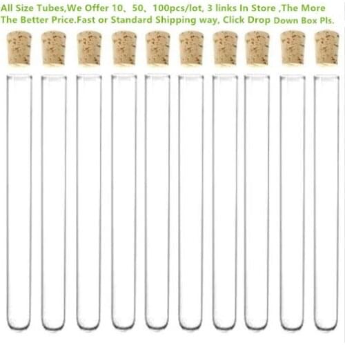 50 pcs 12x75mm 5ml Plastic Test Tube With Cork Stopper 3-inch Clear Like Glass, All Size Available in Store