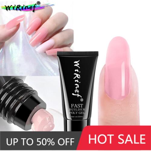 WiRinef Poly Nail Gel Extension 30ml Gel Polish All For Manicure Poly Builder Gel Semi Permanent Soak Off Nail Art