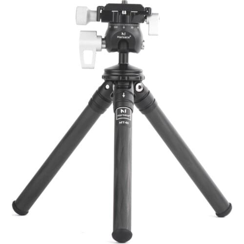 Marsace MT-02 Carbon Fiber Portable Folding Kit Ultra Compact Tripod Macro Compact Desktop Mini Tripod with Ball Head
