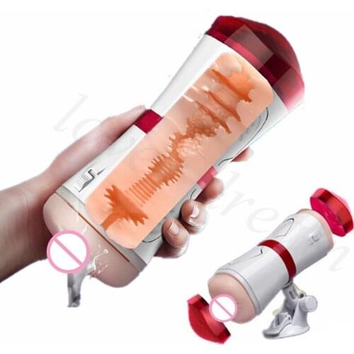 Sex Shop Double Channel Male Masturbator With Suction Cup Sexo Realistic Vagina Anal Pussy Masturbator Adult Sex Toys For Men