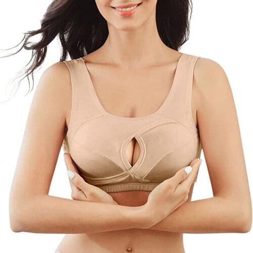 Sports shockproof ladies underwear seamless breathable sleep yoga cotton bra beautiful back women Bralette large size