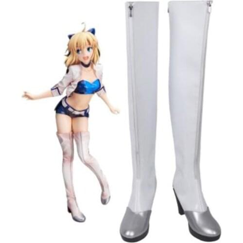 Fate Grand Order FGO Saber Alter Racing Cosplay Costume Boots Shoes Halloween Party Custom Made for Adult Shoes Accessories