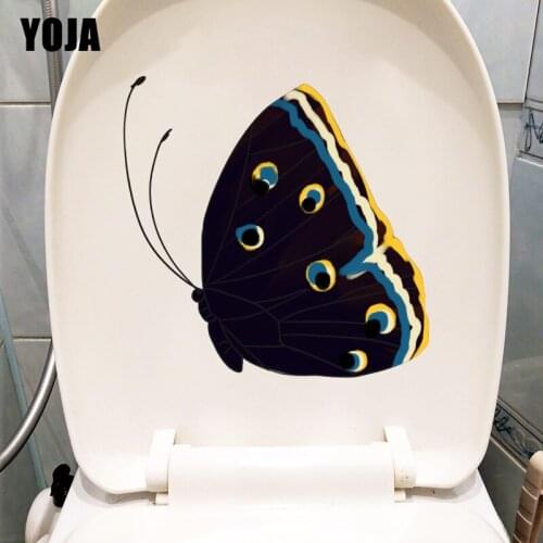 YOJA 22.6X22.4CM Hand Painted Little Butterfly Home Bathroom Decor Toilet Decal Room Wall Sticker T1-2181