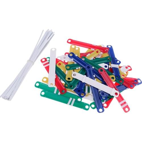 50 Pieces Plastic Binder Clips File Document List Binding List Components Two-hole Loose-leaf Binder Fasteners Stationery