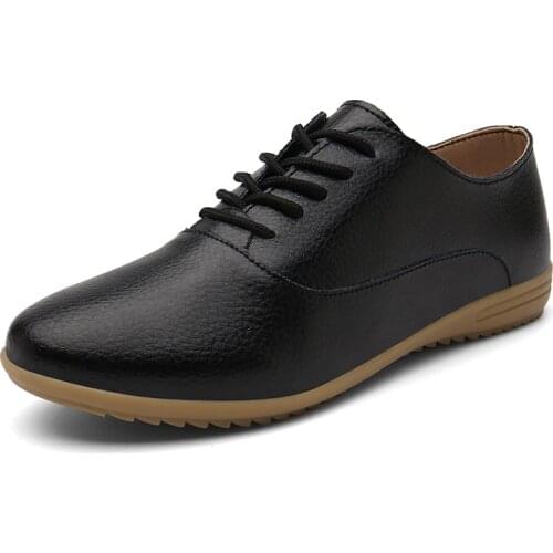 Women Tennis Shoes Breathable Leather Soft Woman Gym Shoe Lace-up Female Footwear Outdoor Jogging Walking Sneaker Flats Female