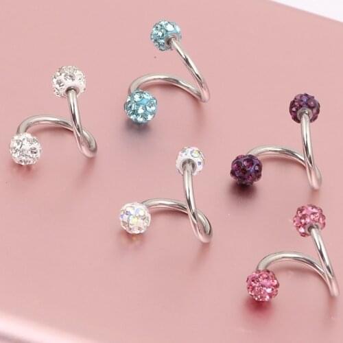 Female Nose Ring Body Piercing Trend Twisted Helix Cartilage Piercings Stainless Steel Rings Goth Punk Women Sexy Jewelry