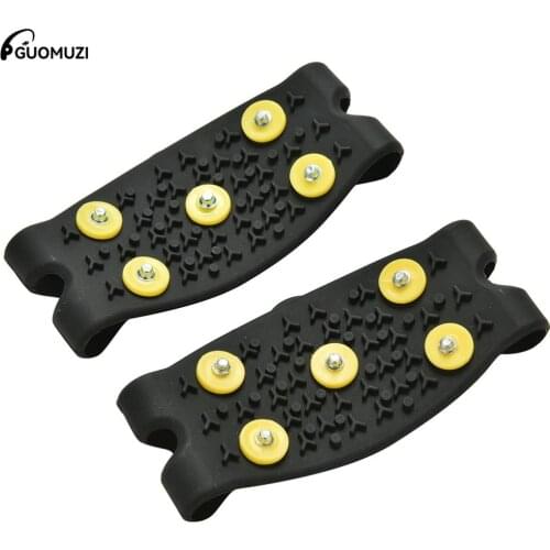 1Pair Durable Anti Slip 5-Stud Shoes Covers Snow Ice Climbing Spikes Grips Crampon Cleats Outdoor Travel Tool Wholesale