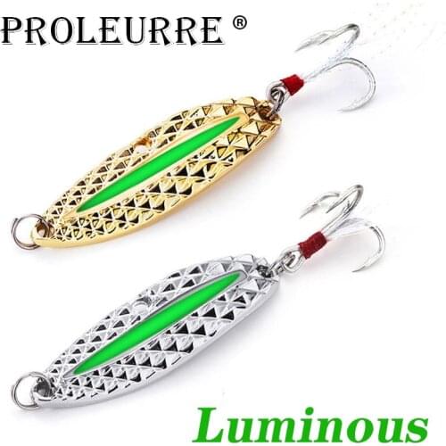 1Pcs 7g/10g/15g Metal VIB Golden Silver Luminous Leech fidget Spinners Spoon Angling Hard Baits Night FishingTackle Fishing Lure