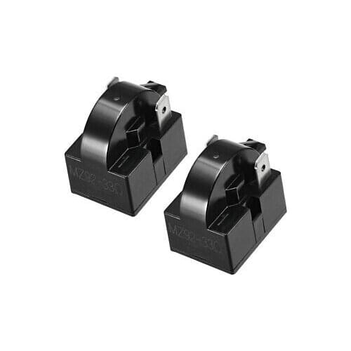 2 Pcs 33 Ohm 2 Pin Refrigerator PTC Starter Relay Black