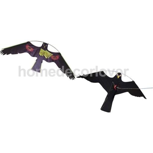 2x Black Flying Hawk Kite #1 #2 Owl Bird Hunting Decoy Deterrent Repeller Garden Weed Pest Scarer Outdoor Kids Toys