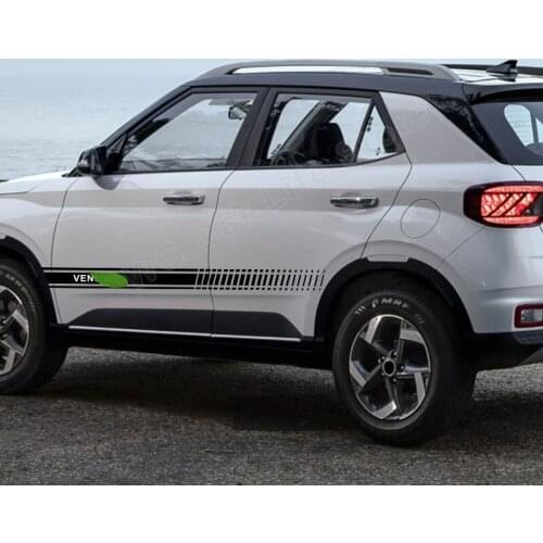 2 Pcs Car Styling DIY Sticker for Hyundai Venue Racing Sports Long Stripe Sticker Car Decoration Vinyl Decals