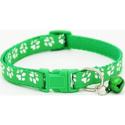 288pcs Adjustable Pet Dog Collars with Bell Dot Printed Little Dog Collars Cat Puppy Pets Supplies