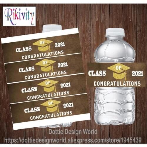 20 Pcs Class of 2020 Graduation Water Bottle Wine Labels Grad Candy Bar Wrapper Sticker Baby Shower Birthday Party Decoration