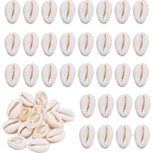 50Pcs Cowrie Shell Beads Natural Tiny Sea Spiral Seashells Charms for DIY Jewelry Making Crafts Fish Tank Vase Filler Decor