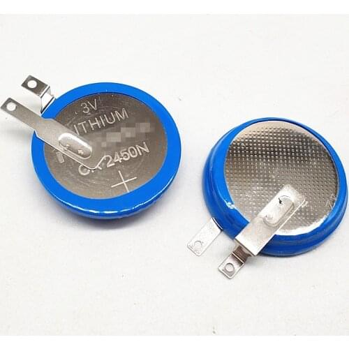 1pcs CR2450N 3V Button Battery Car Tire Pressure Monitoring Battery CR2450HR High Temperature Resistant With Soldering Foot