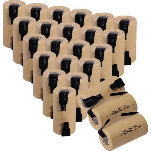 24 pcs SC battery 4.25cm*2.2cm 1300mah 1.2V NICD SUBC batteries for power tools for BOSCH for DEWALT for CASALS for MAKITA