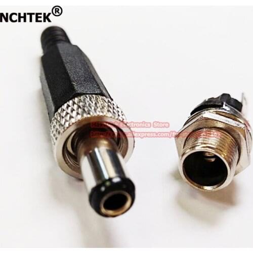 NCHTEK Lockable 5.5mmx 2.5mm DC Power Plug + Socket Female Panel Mount Connector/Free Shipping/40Sets