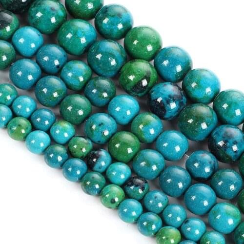 Green Malachite Beads Round Loose Stone DIY Bracelet Necklace Jewelry Making