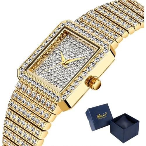 Diamond Square Women Watch Luxury Bling Ice out Watches for Women Ladies Dress Watch Wristwatch relogio feminino Female Clock
