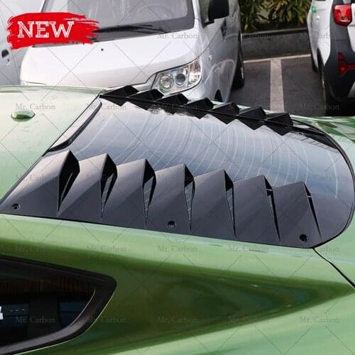 FOR MUSTANG 2015 ABS BLACK REAR WINDOW VENTS 2PCS TRIM BODY KIT TUNING PART FOR MUSTANG BLACK GLOSSY LOUVERS RACING