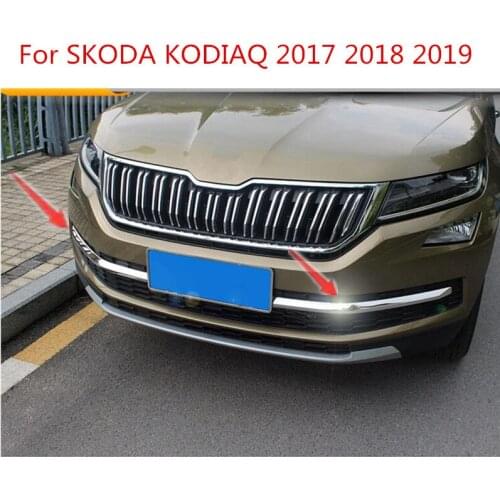 For SKODA KODIAQ 2017- 2019 High-quality stainless steel Trim Chromium Styling Car Front Grill Grid Covers Exterior Decoration