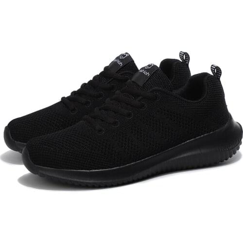 Large Size Increase Thick-Soled Sports Casual Breathable Lightweight Black White Womens Casual Shoes Mesh Comfortable Sneakers