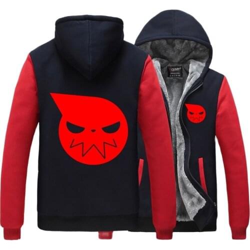 High-Q Unisex Anime Cos Soul Eater MAKA ALBARN Coat hoodie feece jacket Cardigan Soul Eater Black Star thick mens hoodie jacket