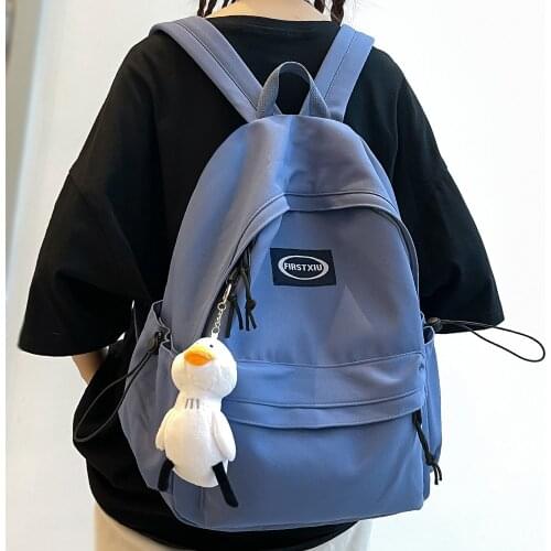 Cute Small Lady Blue Backpack Waterproof Nylon Female Kawaii Bag Teenage Girl School Bag College Student Women Backpacks Fashion