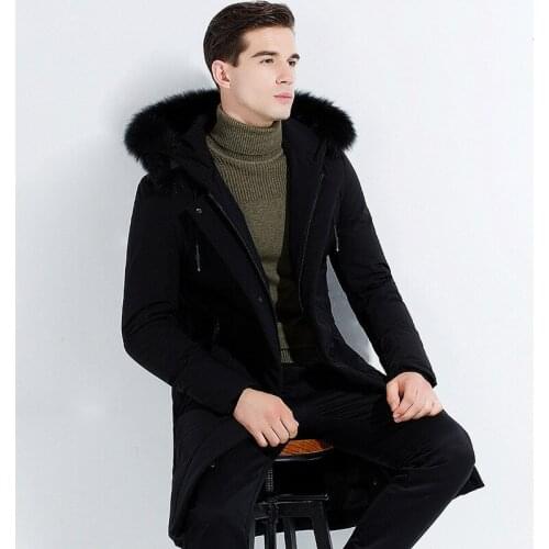 Winter Casual Duck Jacket Fox Fur Collar Warm Parka Men Down Coats Overcoat Abrigo Hombre KJ575