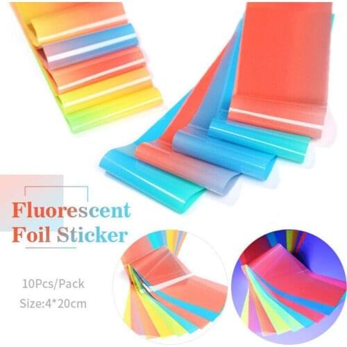 10-color Fluorescent Nail Art Sticker Starry Sky Paper Set Paper Decal Manicure Decoration Nail Stickers Set