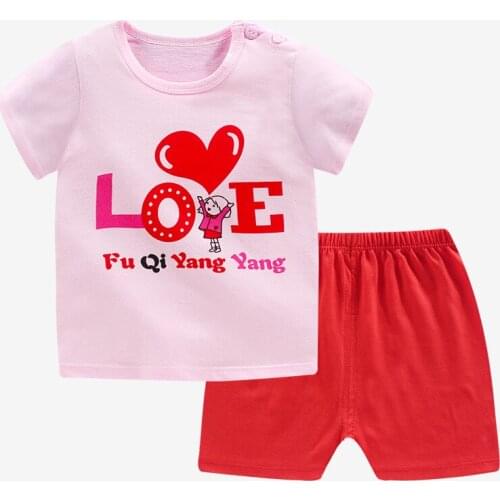 2020 new summer Childrens clothes set quality cotton short sleeve t shirts baby girls body suit cartoon kids boy clothes set