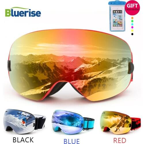 BLUERISE UV400 Skiing Eyewear Anti-Fog Double Lens Glasses Ski Men Women Snowboard Goggles Snow Ski Goggles In Skiing Eyewear