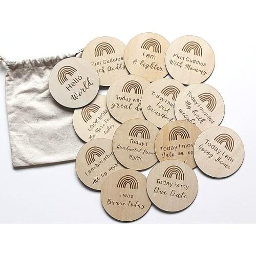 NICU Baby Gift wood Milestone Cards Wood Special Moment Photo Cards for Preemie Baby Moms gift card