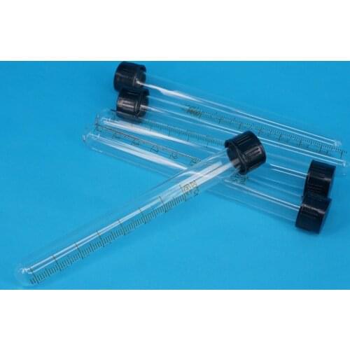 Lot(5) 15ml 16x150mm Clear Glass Test Tube Round Bottom Graduated with Screw Cap