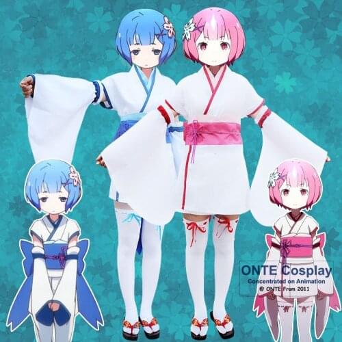 Re:Zero kara Hajimeru Isekai Seikatsu RAM / REM Young Kimono Cosplay Costumes Women Bathrobe Coat for Fancy Party