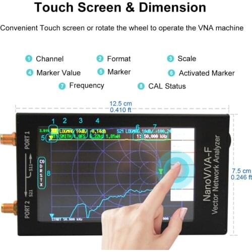 2020 Latest NanoVNA NanoVNA-F VNA HF VHF UHF Vector Network Antenna Analyzer + 4.3 inches IPS LCD
