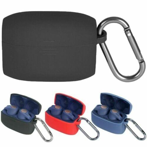 Silicone Case for Jabra Elite 65 t Wireless Sports Headset Earphone Charging Box Anti-Lost Protective Case Shell with Carabiner
