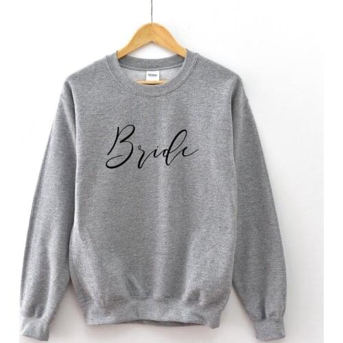 Skuggnas New Arrival Bride Sweatshirt Wedding Sweatshirt Honeymoon Jumper Mrs Sweatshirt Long Sleeve Fashion Sweatshirt