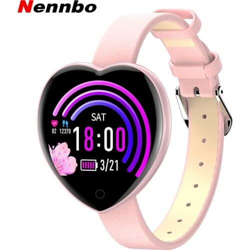 2020 New Womens Smart Watch Photo DIY Dial Heart-shaped Smartwatch Heart Rate Blood Pressure Testing Sport Fitness Tracker