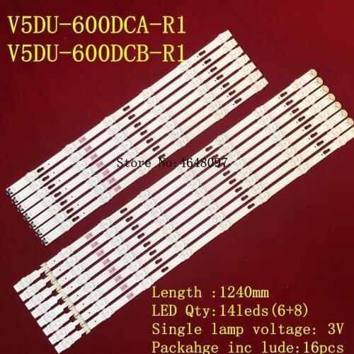 16 PCS LED backlight strip for Samsung UE60KU6000 UE60JU6000 UN60JU7100 V5DU-600DCA 600DCB-R1 BN96-34806A 34805A 39664A 39663A