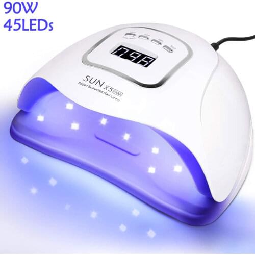 UV LED Nail Lamp 90W Nail Gel Polish Dryer with 4 MODE Time Memory Function Nail Art Tools for Manicure Home Use And Nail Salon