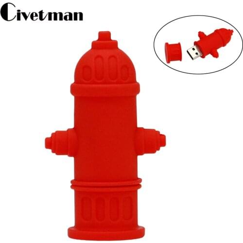 USB Flash Drive Cartoon Fire Hydrant Water Valve Pen Drive 4GB 8GB 16GB 32GB 64GB Cute Memory Stick Creative Pendrive USB Stick