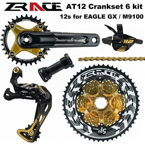 AT12 170 175mm Bike Crankset + Shifter + Rear Derailleur + Alpha Cassette 52T + 12s MTB Bicycle Chain for EAGLE GX M9100