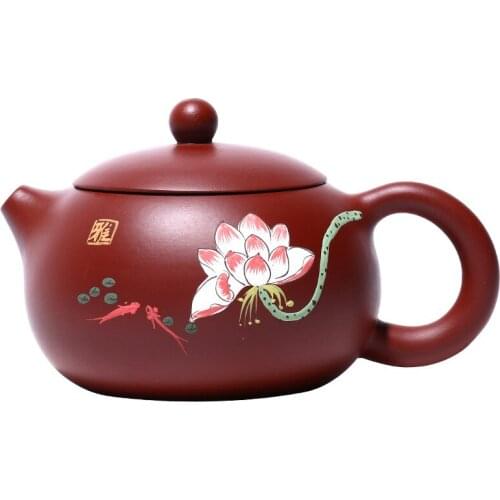 Yixing Ore Dahongpao Handmade Purple Sand Pot Yahexi Shi Teapot Ball Hole A Pot Two Cups Tea Set Drinkware